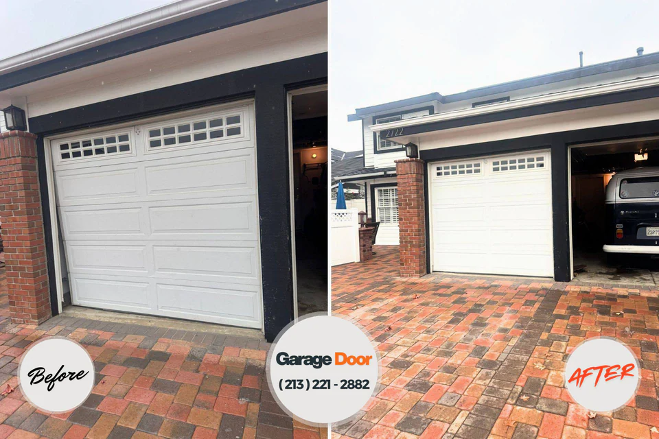 Before and after: garage door repair Davenport, IA
